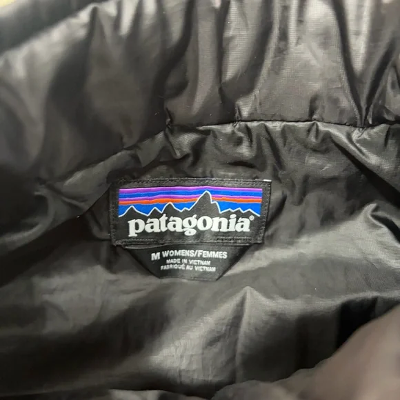 Patagonia Vest Womens Sz M Black Nano Puff Full Zip Filled Light Puffer *LOGO - Picture 8 of 11